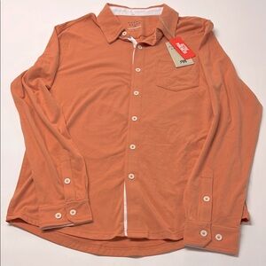 The Normal Brand copper/ orange  color Button-Up Shirt